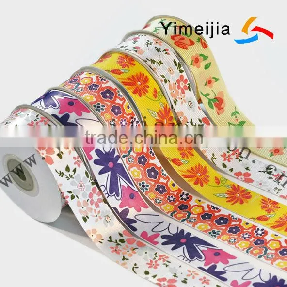 single face dots printed satin ribbon