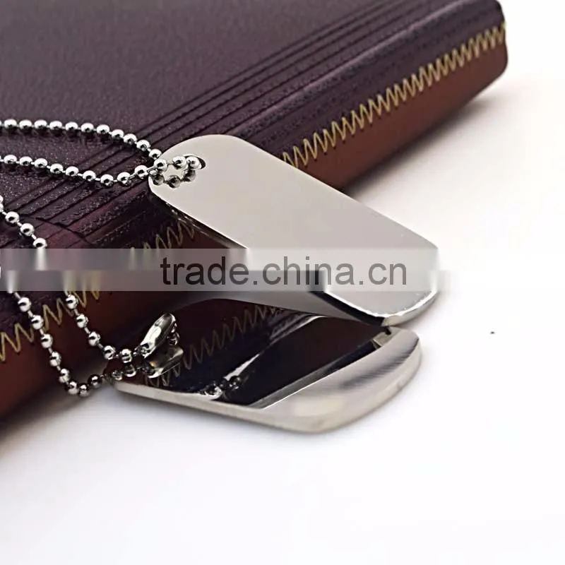 wholesale fashion jewelry custom laser logo words stainless steel couple pendant