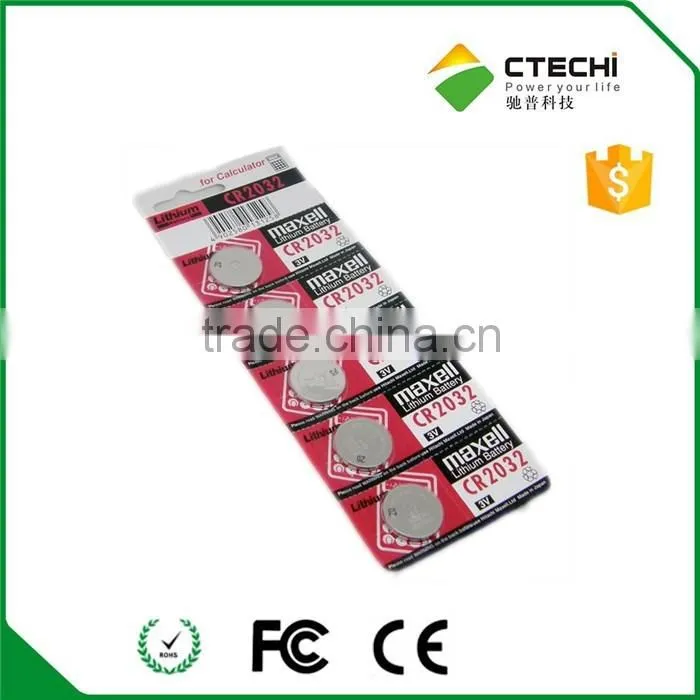 maxell cr2032 3V lithium battery with solder tabs