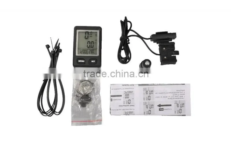 Bicycle computer stopwatch for Mountain Bike sport exrecise stopwatch green backlight LCD Speedomete