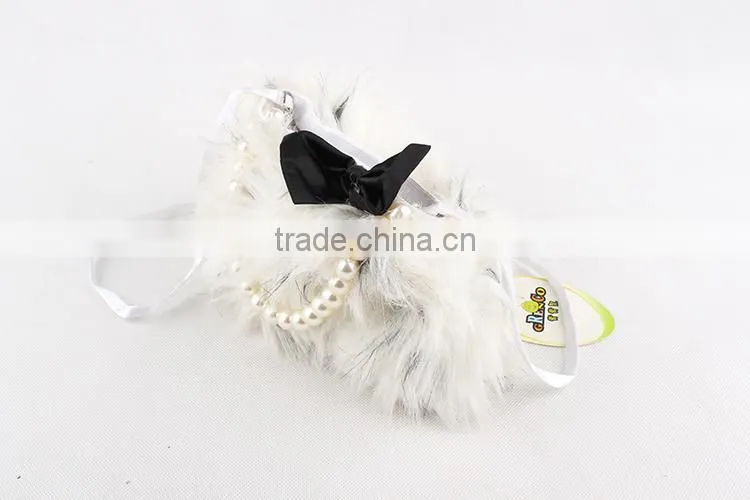 2015 hot selling kids coin bag baby girl plush bag with pearls