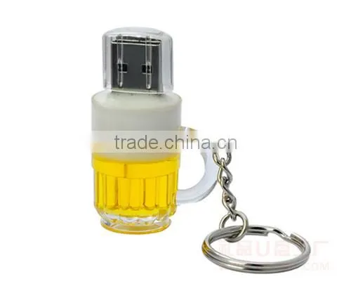 Acrylic usb pendriver beer cup usb flash drive 4gb