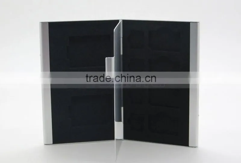 Aluminium Alloy EVA Sponge Memory Card Storage Box Protecter Case 2x for SD card, 2x TF Card, 4x SIM Card 4x Micro SIM Card