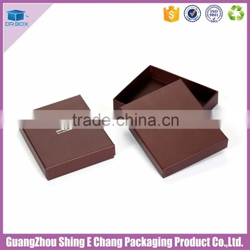 Dark brown cardboard logo custom printed square gift hat box for wholesale sale