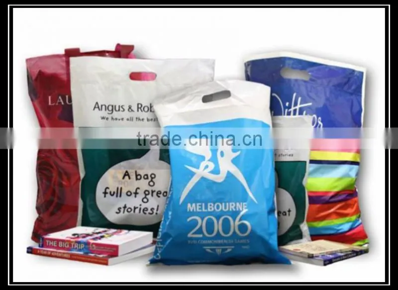 customized plastic die cut shopping bag/trash bag/garment bag