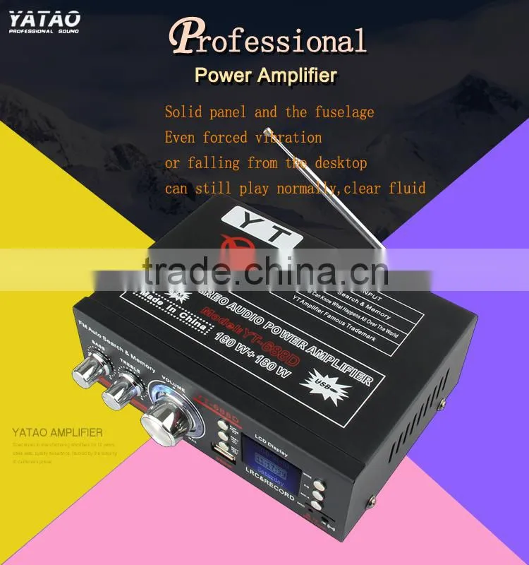12V 2 channel amplifier YT-688D with usb/tf