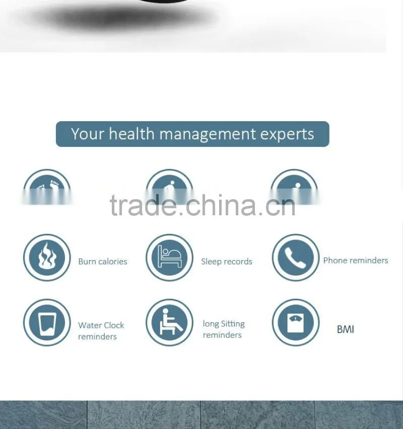 OLED time display remote camera pedometer stopwatch health bracelet