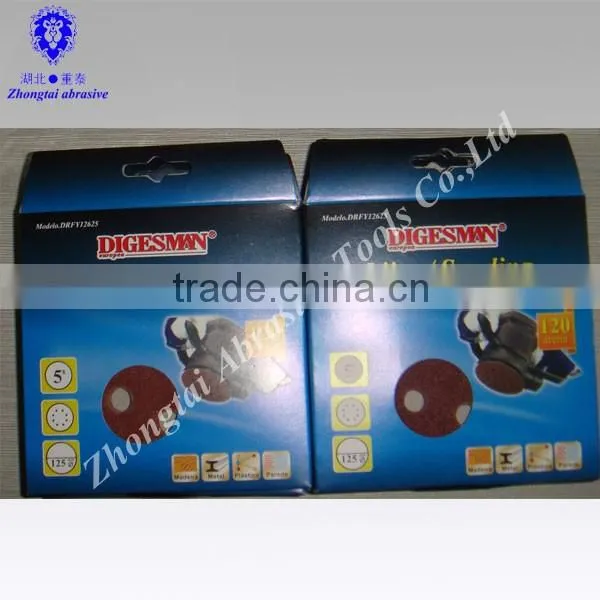40#-1000# 4''--7''aluminum oxide red sand paper with hook and loop