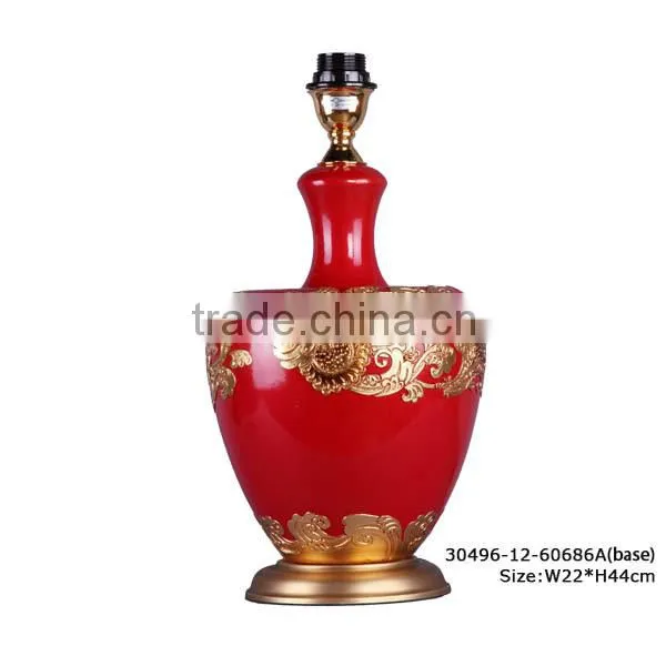 China ceramic table lamp in red