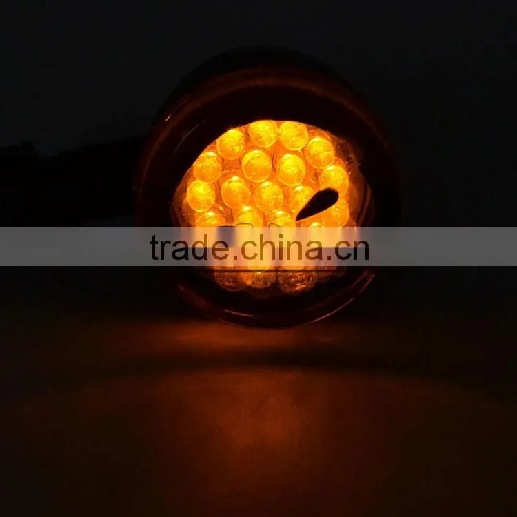 BJ-SL-062 Universal E-Mark Chrome Aluminum Amber Motorbike LED Light Motorcycle Turn Signal
