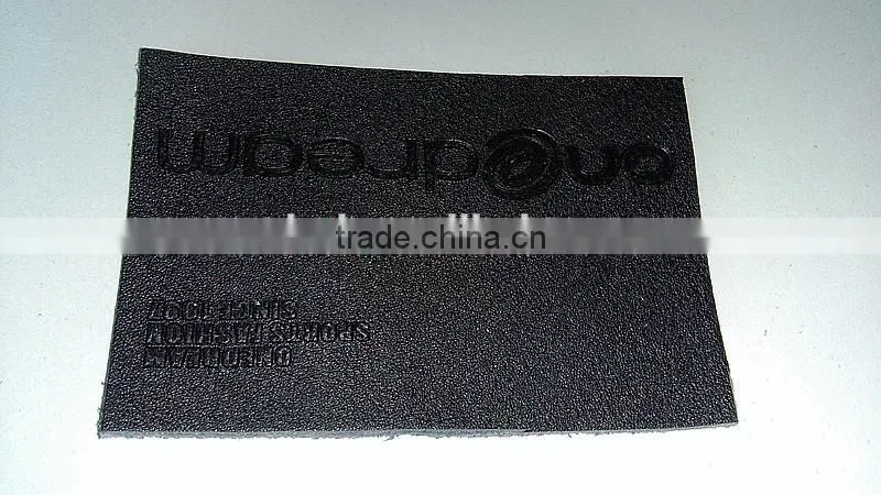 Black Genuine Leather Patch With Custom Brand Logo