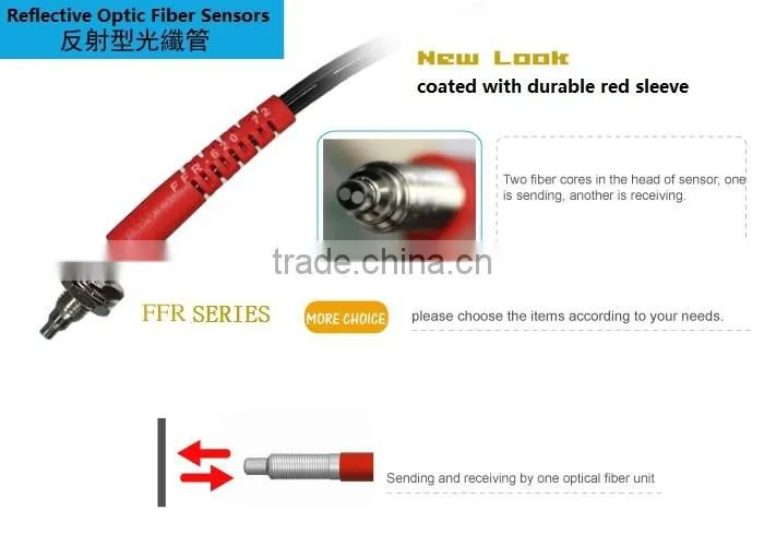 M5 Fiber Optical sensors, with protective tube, diffuse optical fiber unit