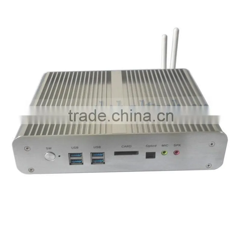 micro pc gaming desktop computer i7 5500u broadwell chipset 2 rj45 2hdmi sd card optical fiber nettop pc portable