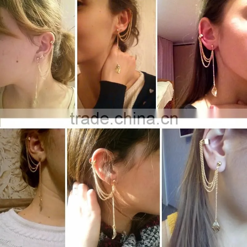 Latest new design earring/ hot sell simple gold earring