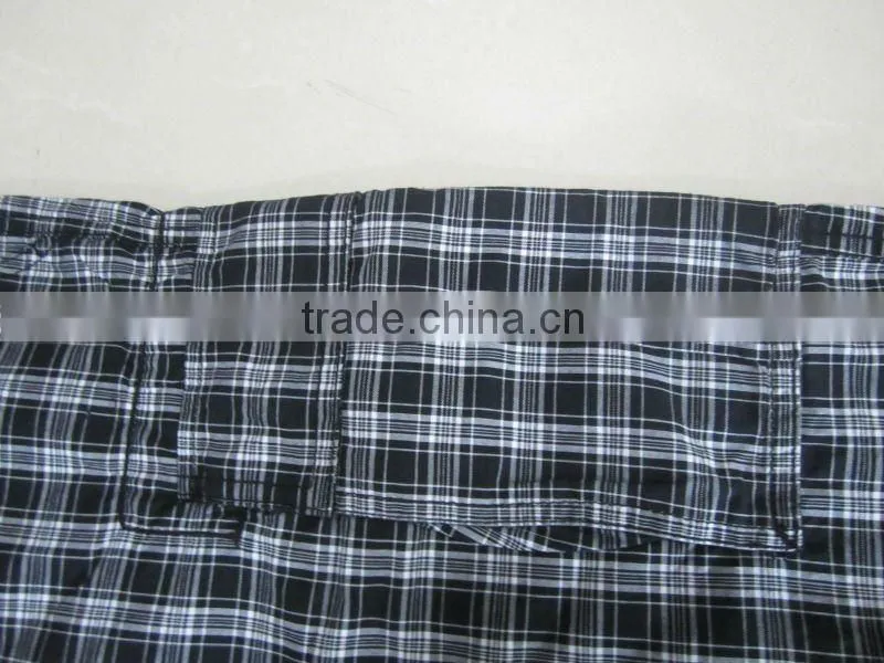 2012 mens fashion plaid cotton cargo shorts