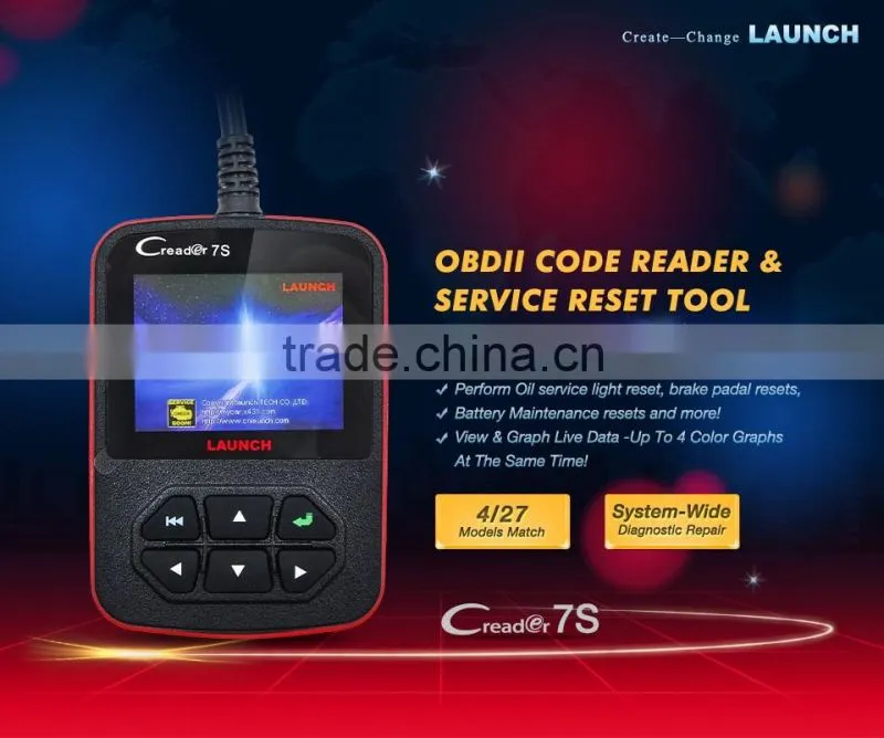 Best Quality OBD II obd2 auto Code Reader Launch X431 Creader 7S,With Oil Reset Function Launch Creader 7S hot sale