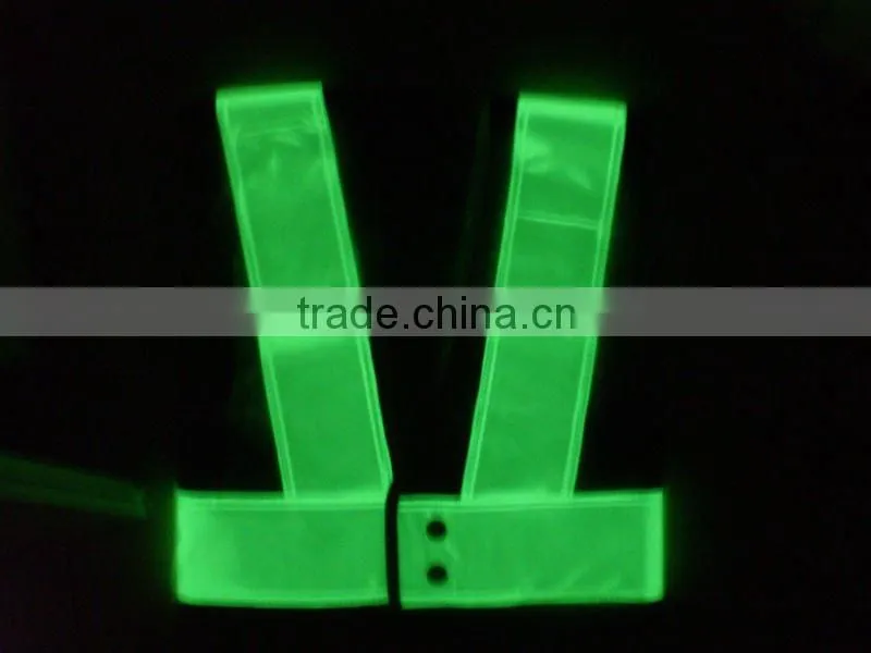 photoluminescent and reflective vest/ glow and reflective vest /auto reflective vest