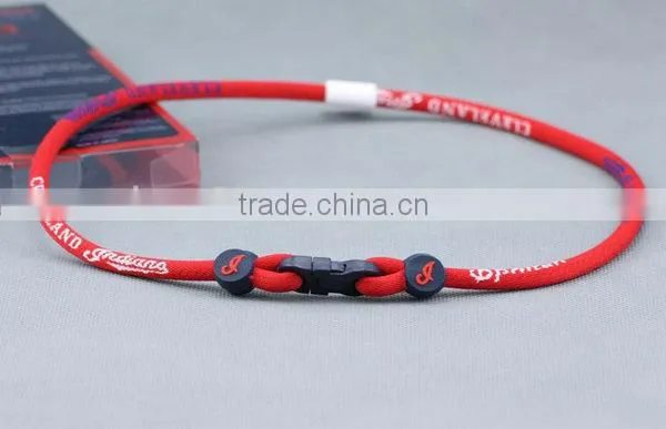 Custom Fashion Triple Braided Titanium Rope Sports Baseball Necklace 16" 18" 20" 22" Inch
