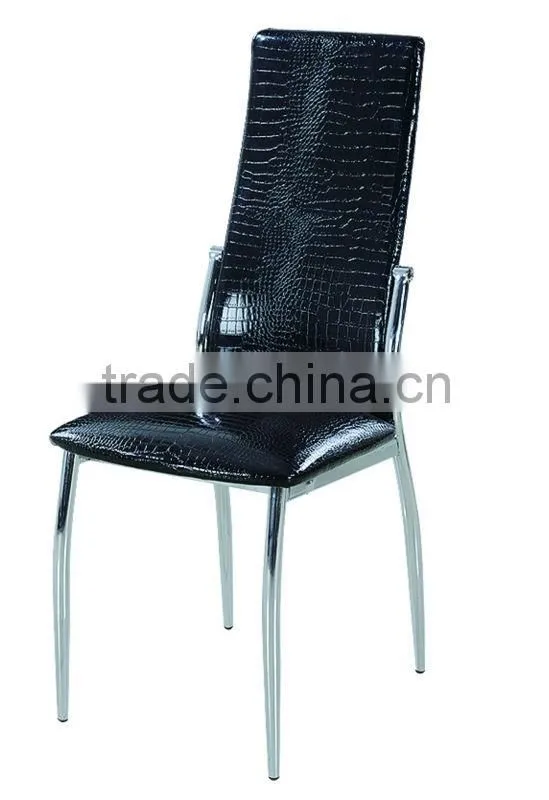 balck PVC seat & back metal tube dining chair