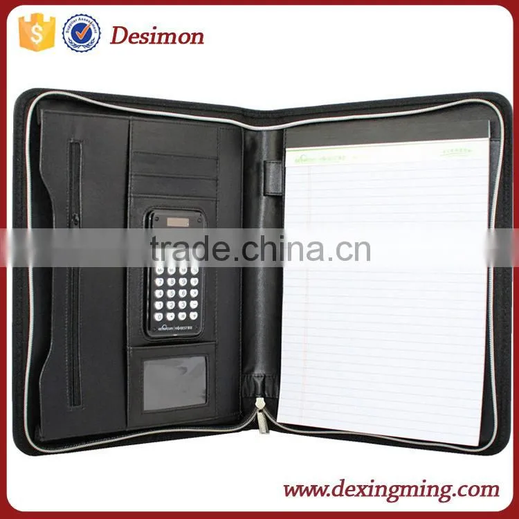 A4 Business Folder Leather/PU Fashionable Cheap Leather Portfolio/ travel portfolio bulk buy