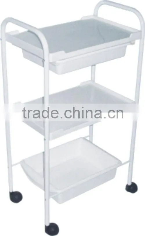 2015 Professional Plastic Hair Salon Trolley/white salon equipment