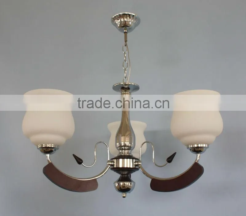 wooden pendant lamp/glass shade chandelier pendant light with wooden 6822-5