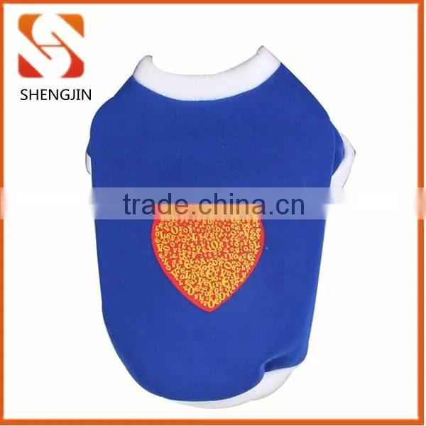 SJ-L6011 Tie print solid blue cotton dog vest pet shirts