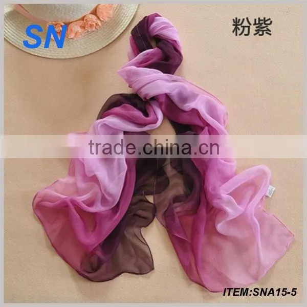 2014 new style silk chiffon scarf plain silk chiffon scarf