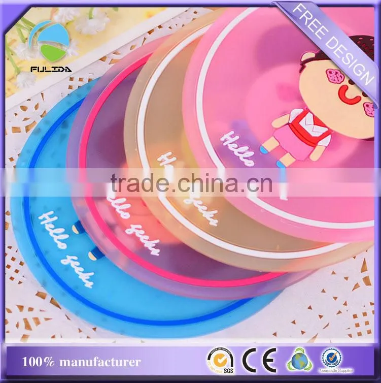 10cm colorful market gifts round transparent rubber silicone beer holder coaster