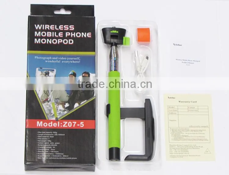 Wireless mobile phone monopod