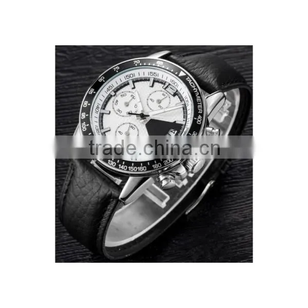 Tachymeter aluminous bezel stainless steel case back watch for men