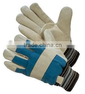 JS409B/A,Cow Split Leather Safety Winter Glove
