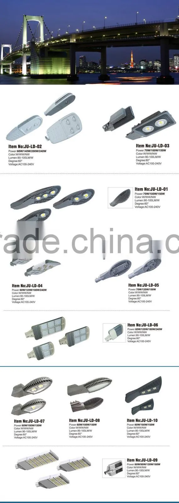 COB 60W IP65 retrofit LED Street Light