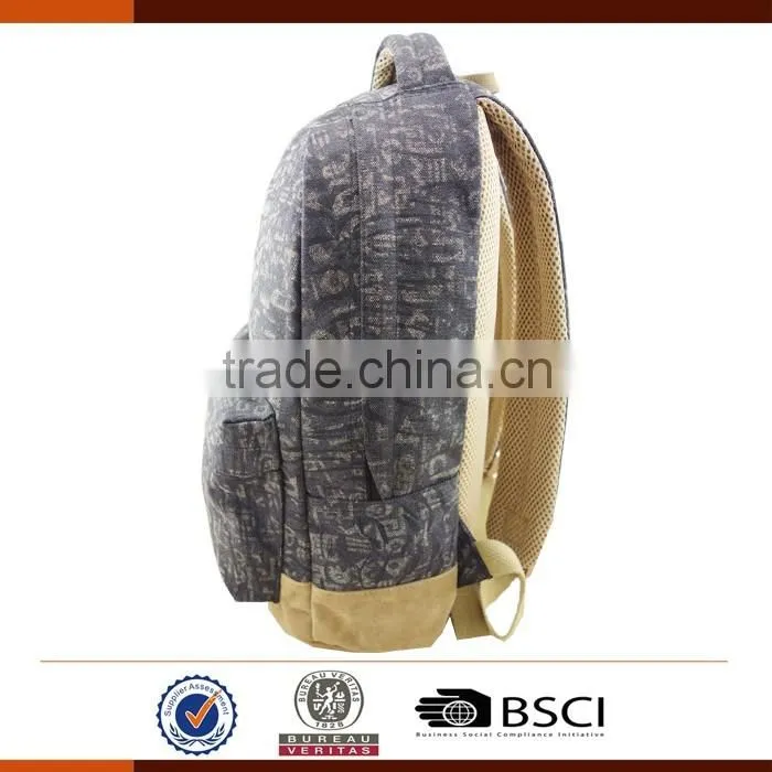 Wholesale Canvas Laptop Backpack Bag for School