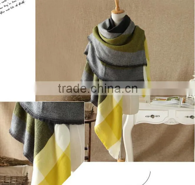 Stripe Infinity Scarf - Cotton Jersey Knit - Wide Stripe Scarf, Blanket Scarf, Oversized Plaid Tartan Pashmina