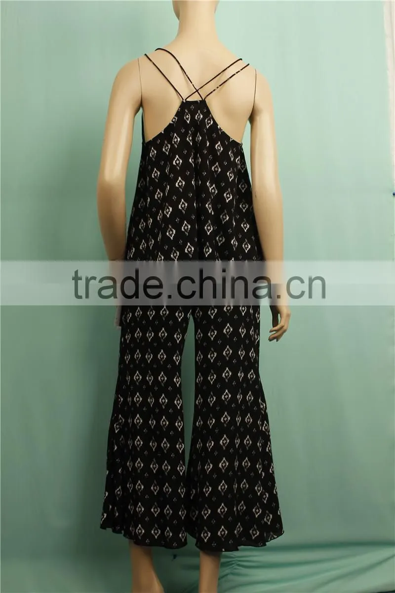 2016 S/S long pants with sleeveless tops women two piece of suit