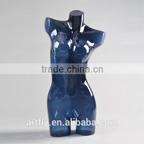 store window female clear plastic torso mannequins