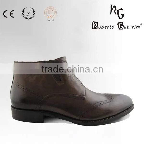Genuine Leather Ankle Boot Men Leather Shoes