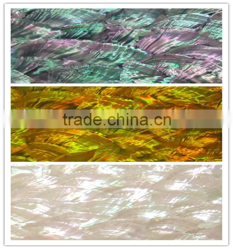 nature white with green Donkey'-ear mother of pearl paua shell sheet