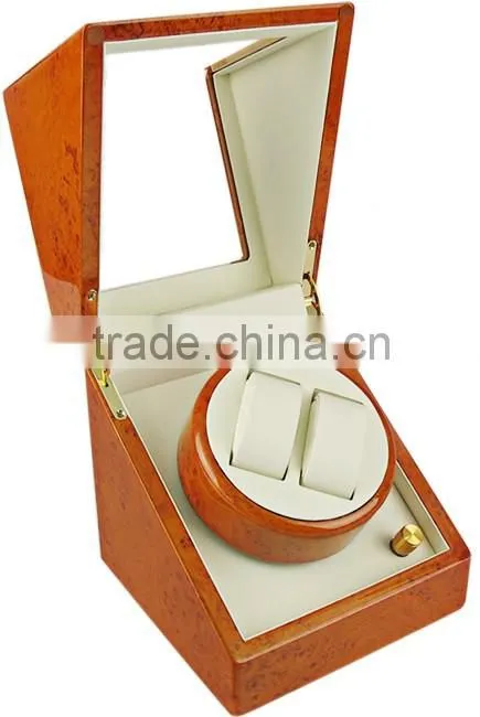 Nice orange custom printing wooden watch winder boxes automatic