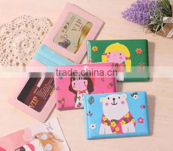 Promotion cheap plastic gift lovely flower print card holder made in china