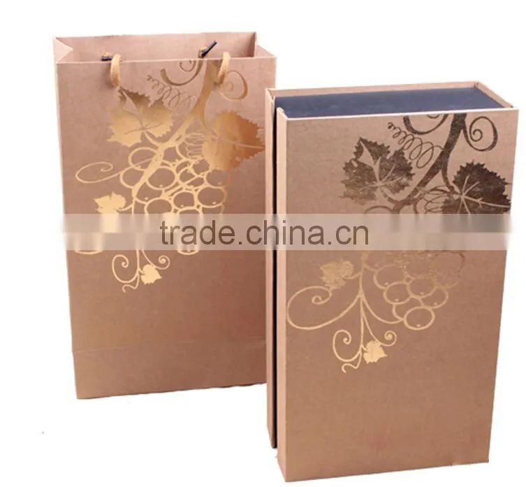 Elegant cheap 2 bottle wine box for gift