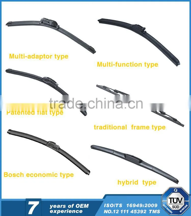 Multi-clip hybrid type car accessories windshield wiper blade with elasic steel backbone