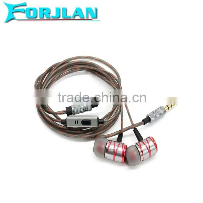 metal wired stereo earbud speaker for iphone