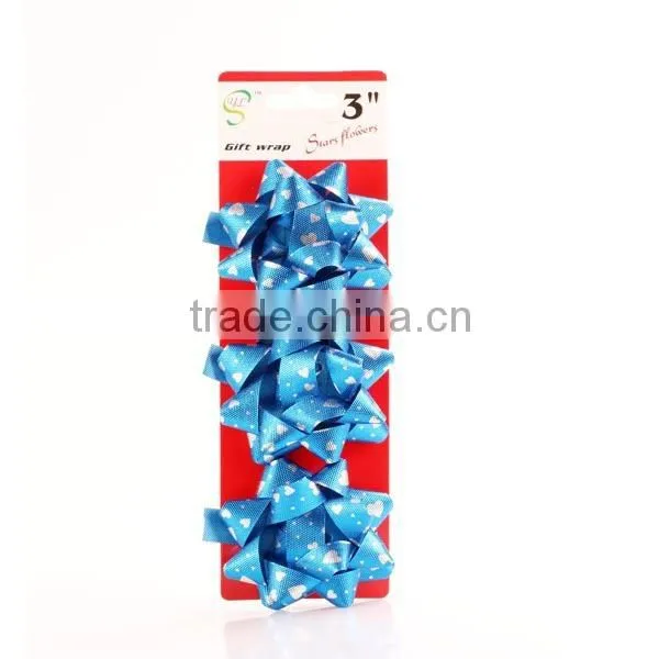 mini christmas gift bows factory distribution of star fabric bow print