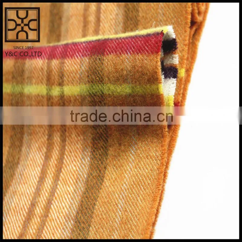 2015 New Design Checked Wool Scarf with Fringe