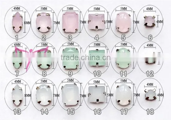 Japaness style claw setting moonstone acrylic 3D rhinestone for nail art decoration