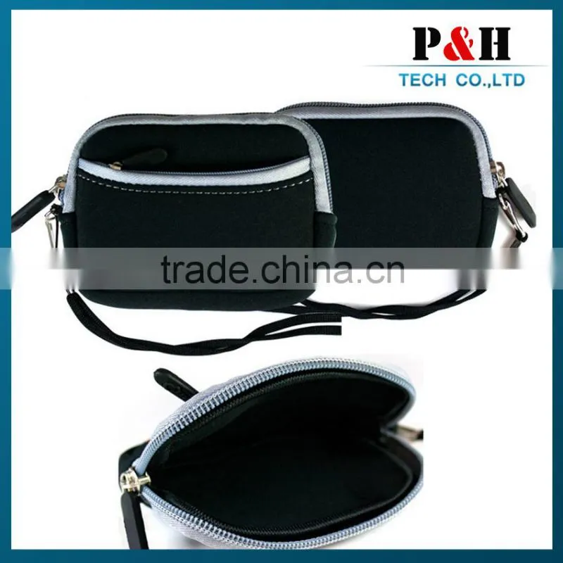 shockproof zipper neoprene GPS bag with hand strap