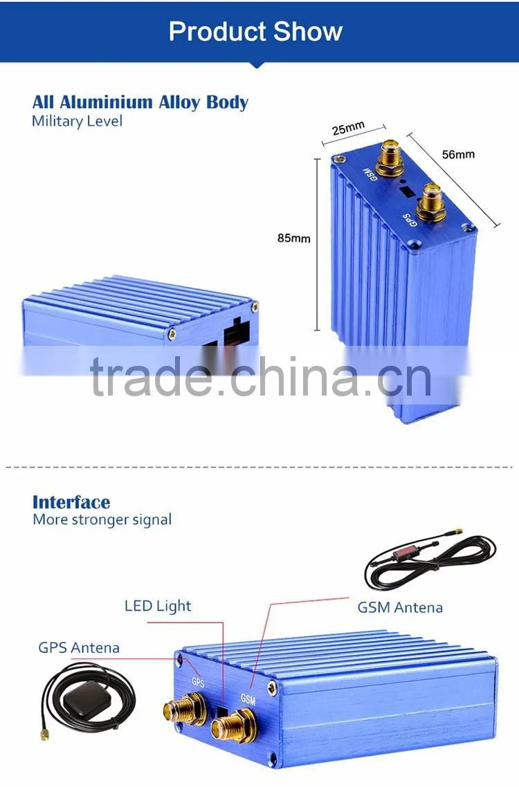Aluminum alloy car vehicle GPS tracker Free Tracking Software