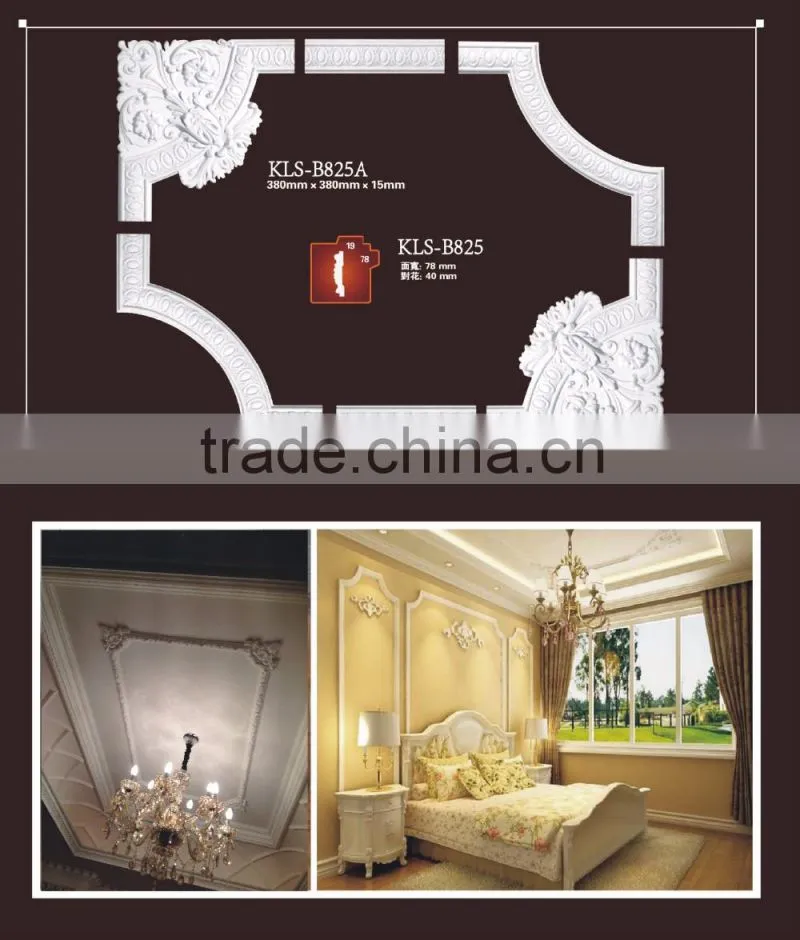 Polyurethane Foam Ceiling Decoration Gold Cornice